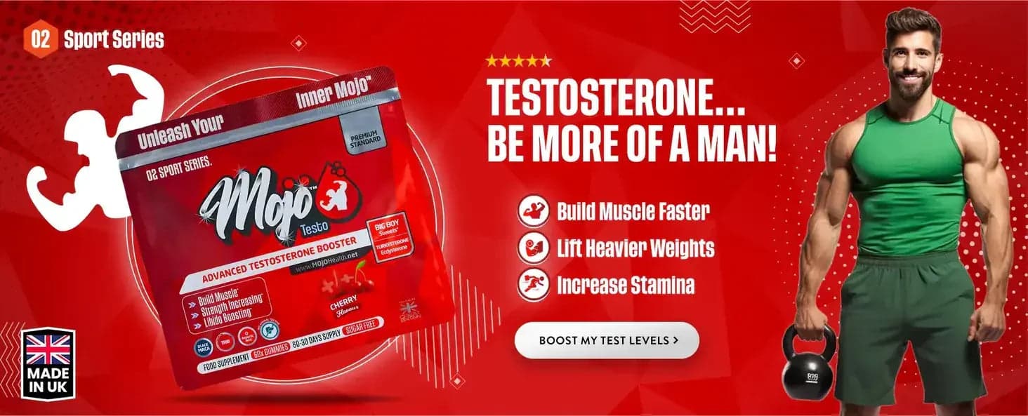 Mojo Testo — tăng testosterone tiên tiến: xây dựng cơ bắp nhanh hơn, nâng trọng lượng nặng hơn, tăng sức đề kháng. Tăng mức testosterone của tôi.